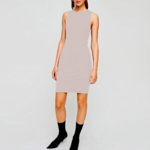 Aritzia Babaton Miguel Pale Lavender Ponte Knee-length Slim Mini Sheath Dress 4 - Picture 1 of 7